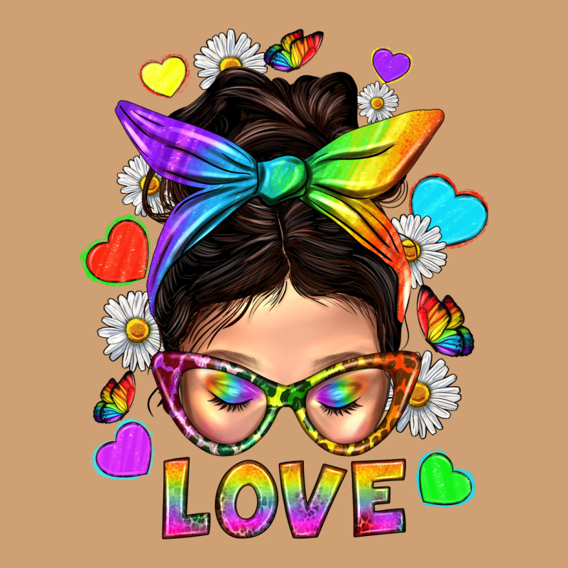 Lgbtq+ Messy Bun Mum Love With Hearts Vintage Tee by BundleAndBundleShop | Teevron