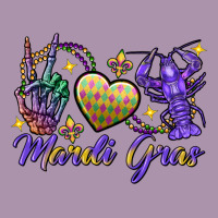 Peace Love Crawfish Mardi Gras Skeleton Hand Heavyweight Hoodie | Teevron