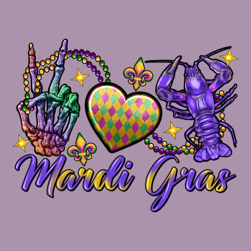 Peace Love Crawfish Mardi Gras Skeleton Hand Heavyweight Hoodie by FaDigitalArtStudio | Teevron