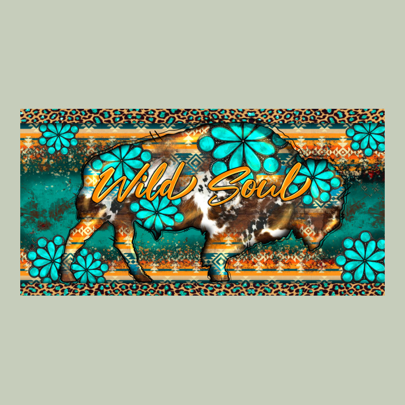Western  Bison Wild Soul Turquoise's Gemstones  License Plate Template Ladies Tee by BarkalooDesign | Teevron