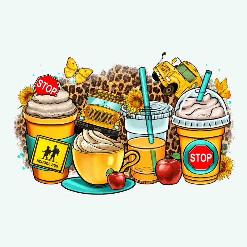 School Bus Coffee Cups Premium Hoodie by OliviaCreatesArt | Teevron