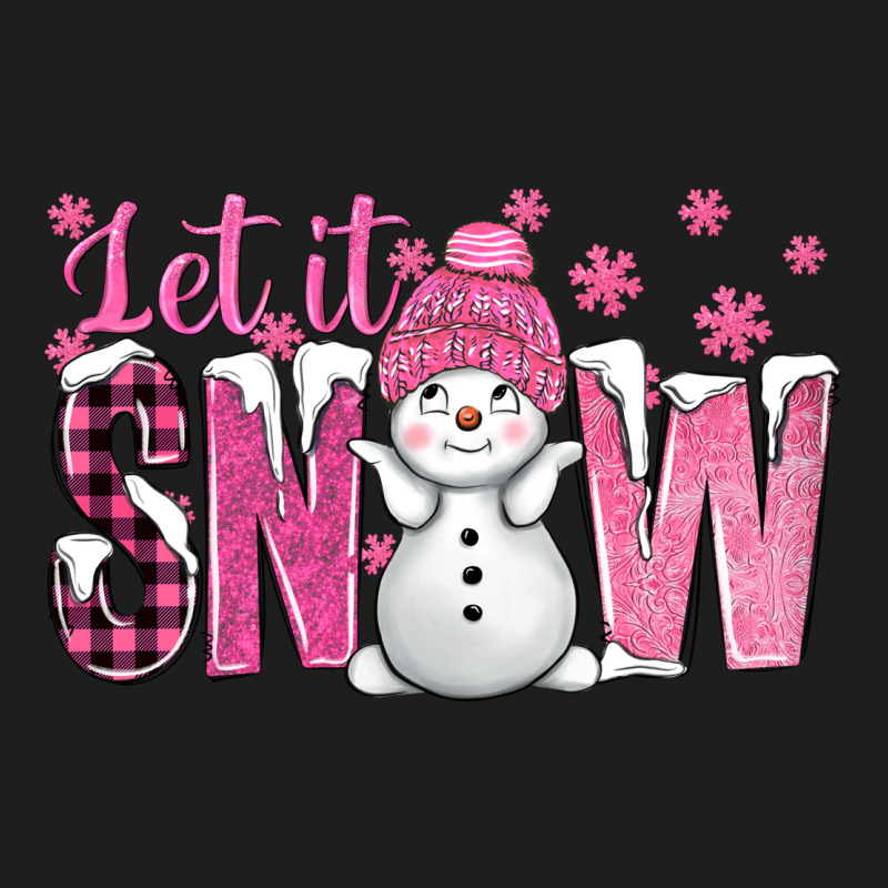 Pink Let It Snow With Cute Snowman Classic Tee by BundleAndBundleShop | Teevron