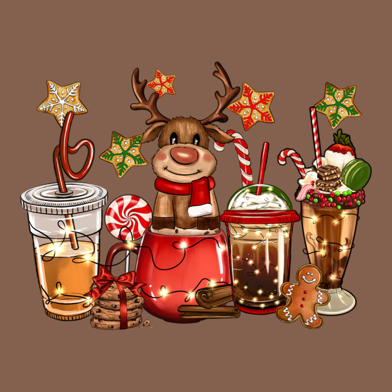 Christmas Reindeer Coffee Zipper Hoodie by CowGirlArtShop | Teevron