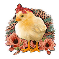 Chick with Flowers Leopard Background | Teevron