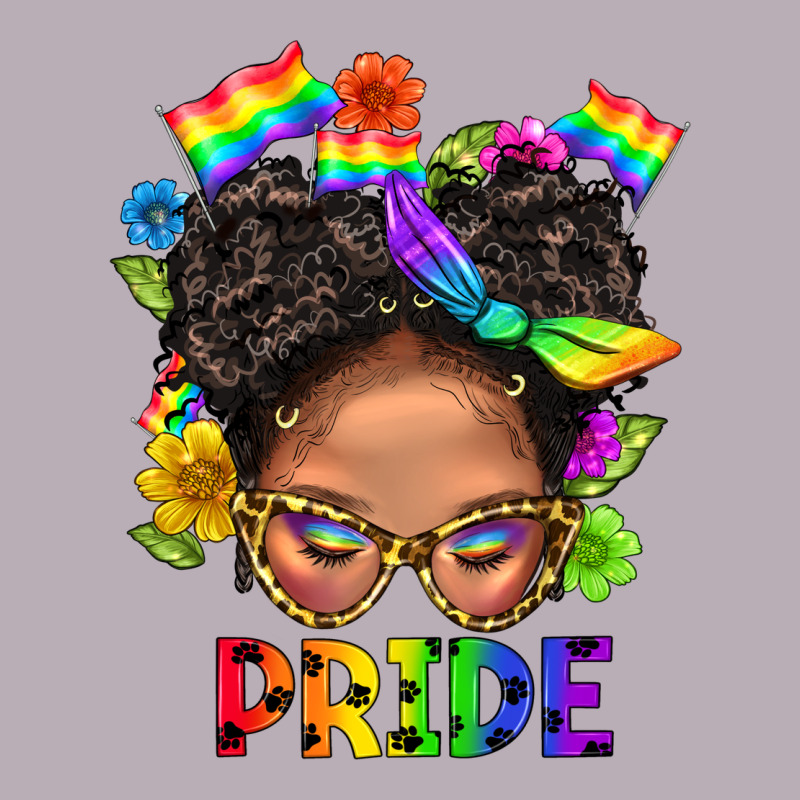 Lgbtq+ Messy Bun Mom Pride With Flower Vintage Tee by BundleAndBundleShop | Teevron