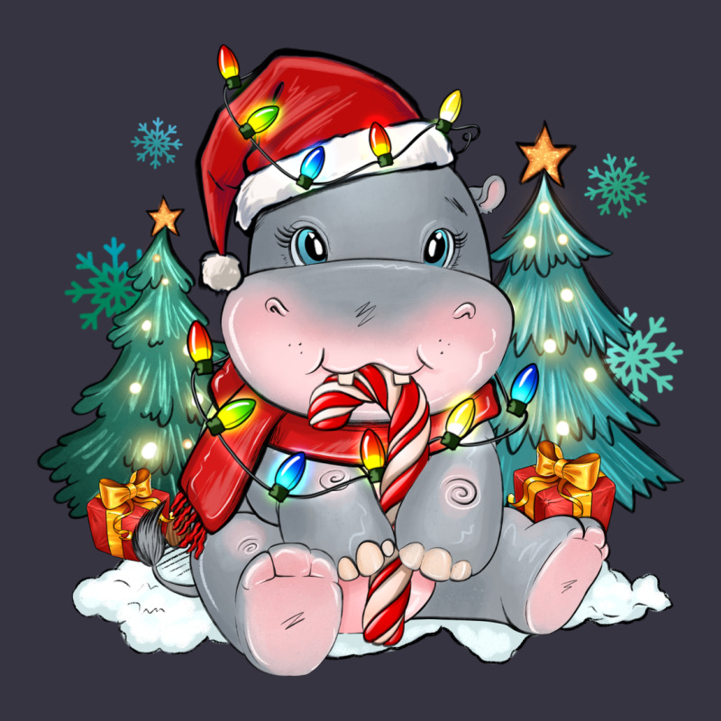 Cute Christmas Hippopotamus Vintage Hoodie by MaliasSmallBusiness | Teevron