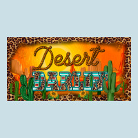 Western Desert Darlin Sunset Cactus Leopard Serape   License Plate Tem Ladies Tee | Teevron