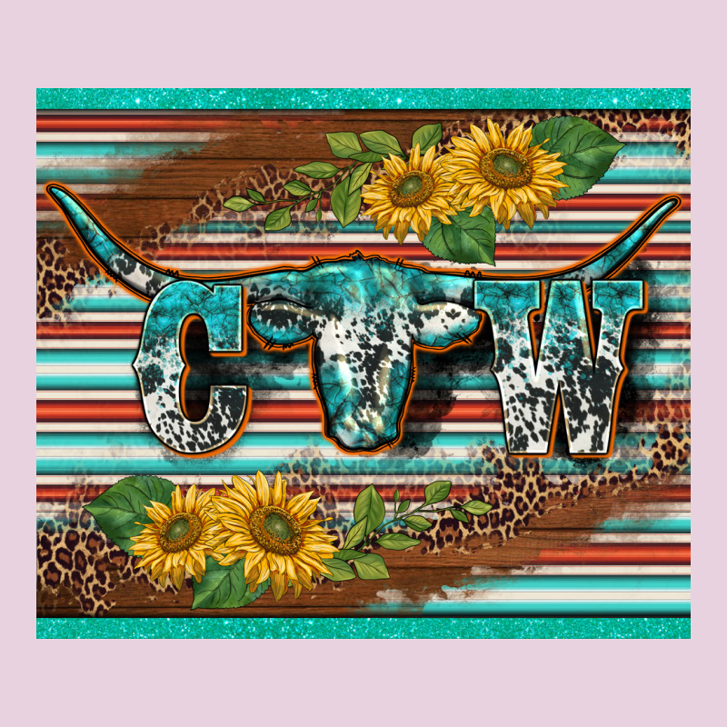 Western Cow Serape Leopard Sunflowers Mousepad Ladies Tee by BarkalooDesign | Teevron