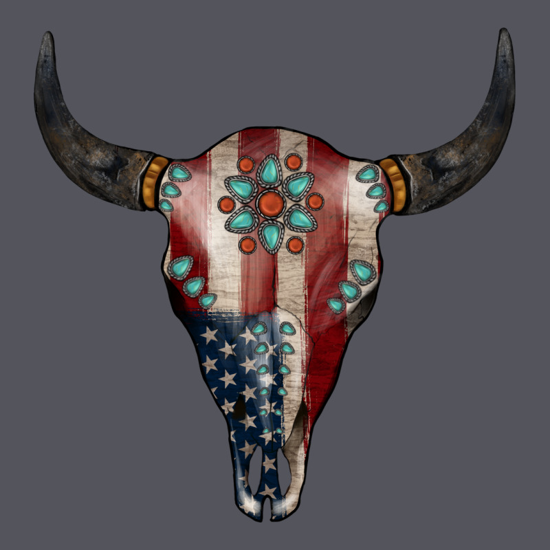 American Bull Skull Gemstone Vintage Hoodie by Jasminsmagicworld | Teevron