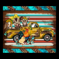 Western Truck Farm Animals Serape Leopard Turquoise's Ladies Tee | Teevron