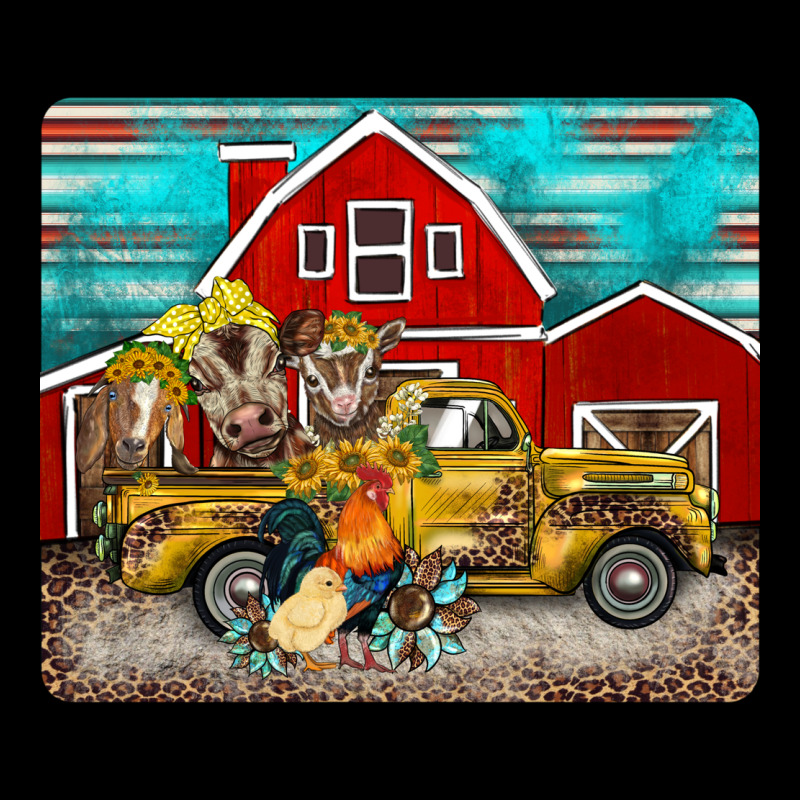 Western Truck Farm Animals Mousepad Ladies Tee by BarkalooDesign | Teevron