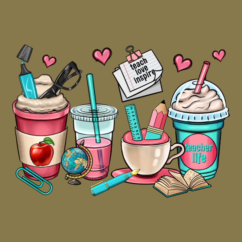 Teacher Coffee Cups Premium Hoodie by OliviaCreatesArt | Teevron