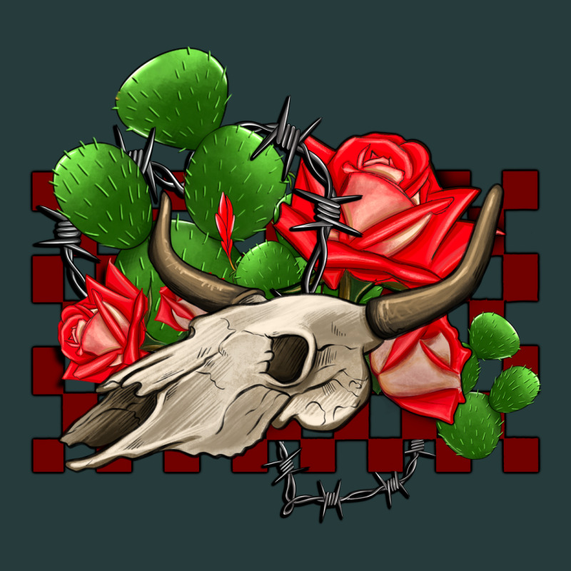 Bullskull Rose And Cactus Olivia Premium Hoodie by OliviaCreatesArt | Teevron