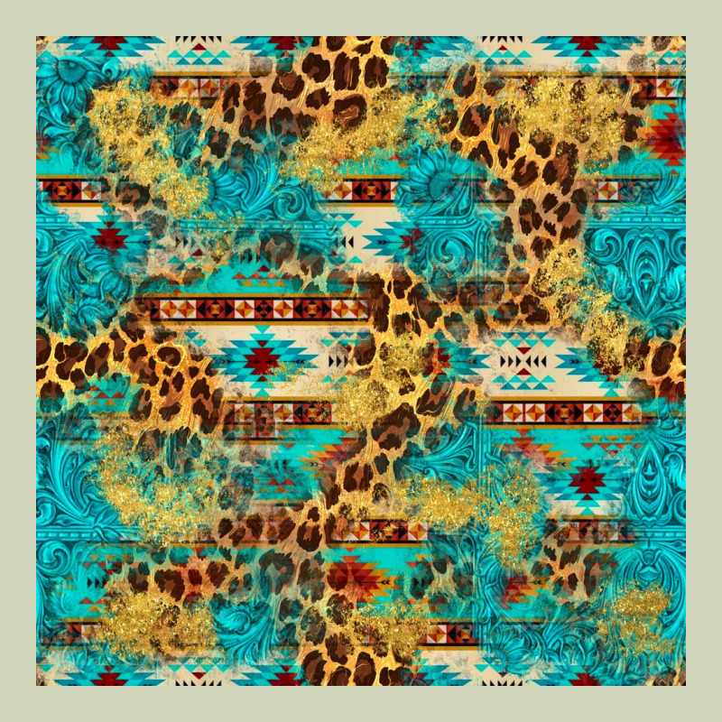 Western Aztec Leopard Glitter Seamless Pattern Heavyweight Hoodie by FaDigitalArtStudio | Teevron