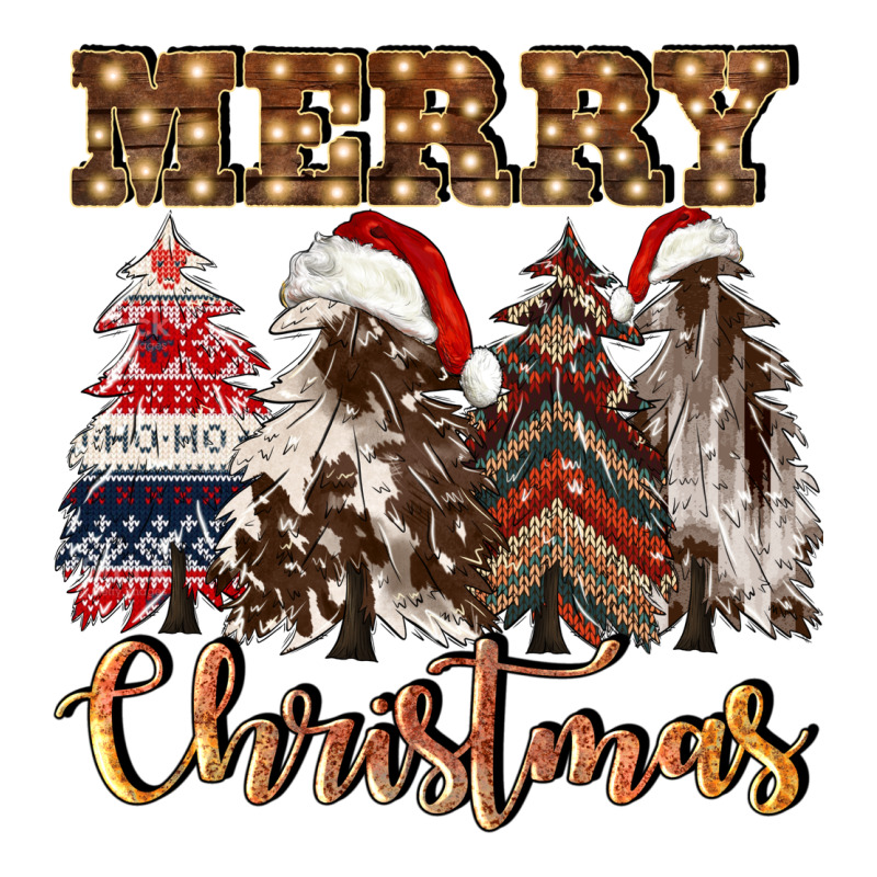 Merry Christmas Trees Zipper Hoodie by CowGirlArtShop | Teevron