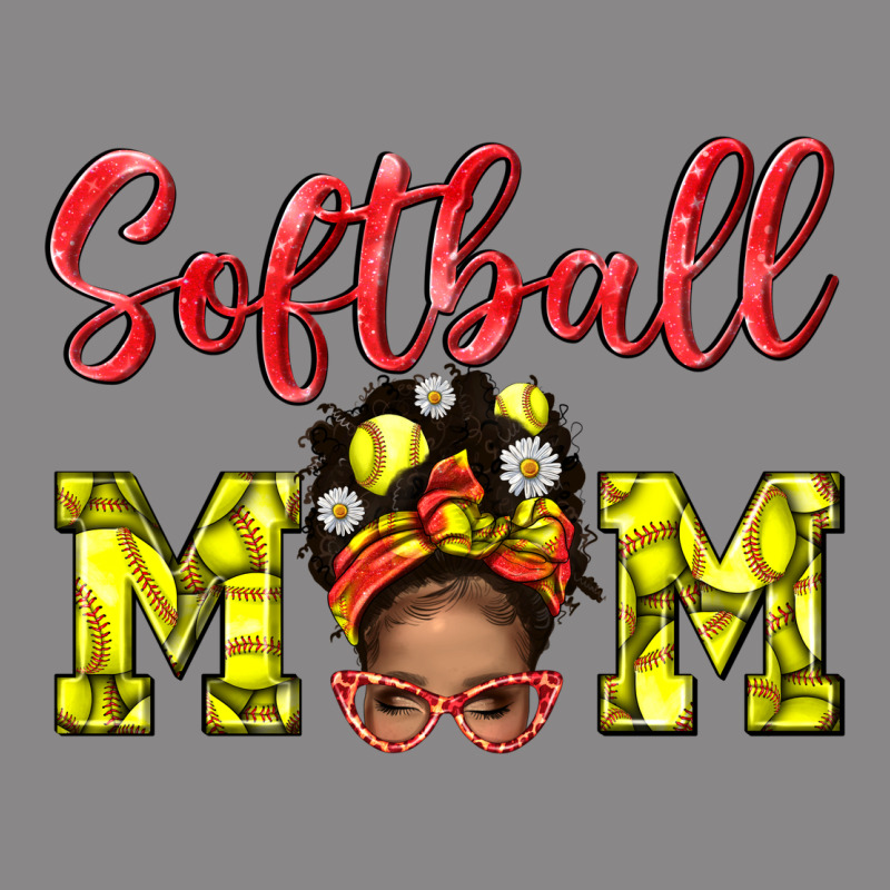 Softball Mom And Afro Messy Bun Mom Vintage Tee by BundleAndBundleShop | Teevron
