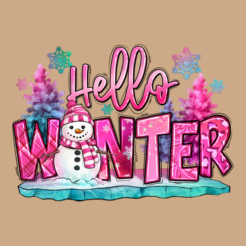 Hello Winter Pink Snowman Vintage Hoodie by MaliasSmallBusiness | Teevron