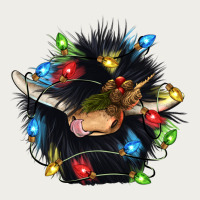 Christmas Black Angus Gnome Zipper Hoodie | Teevron