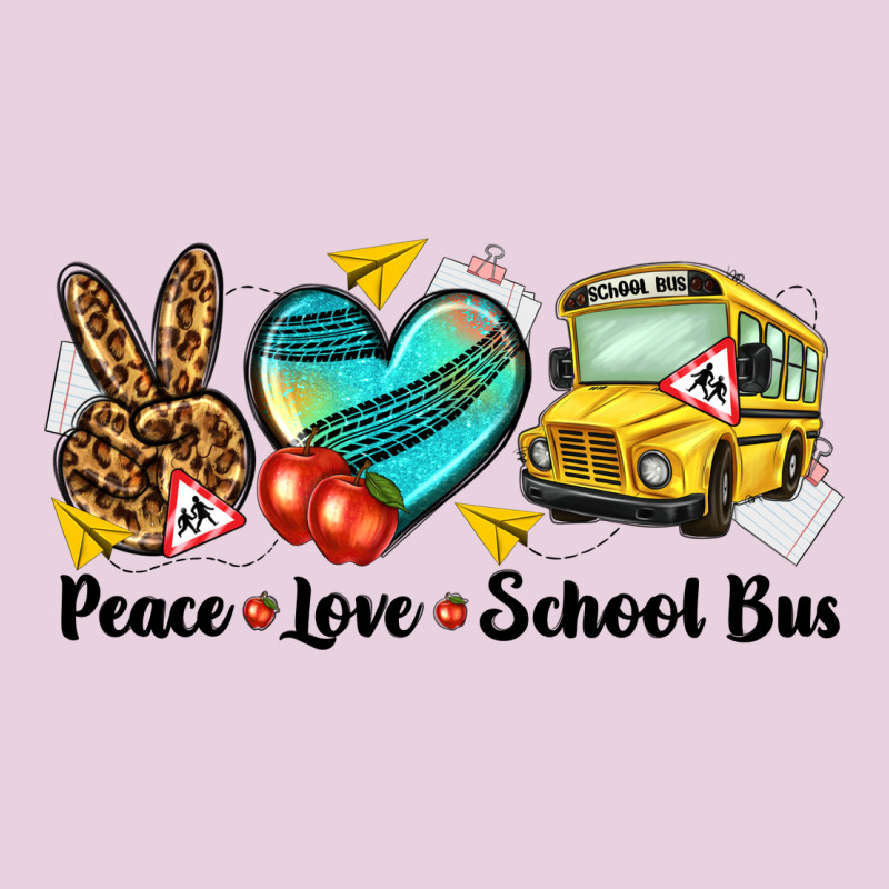 Peace Love School Bus Ladies Tee by NancyCooperArtShop | Teevron