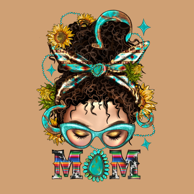 Western Messy Bun Mom With Sunflower Vintage Tee by BundleAndBundleShop | Teevron