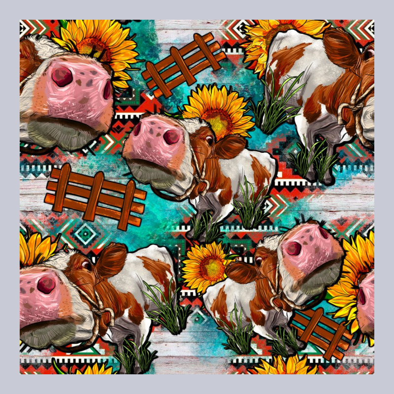Cow With Aztec And Sunflowers Seamless Pattern Heavyweight Hoodie by FaDigitalArtStudio | Teevron