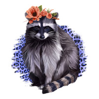 Raccoon with Flowers | Teevron