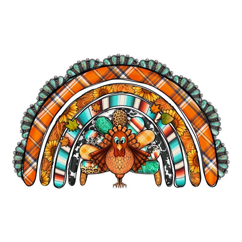 Turquoise Thanksgiving Turkey Rainbow Premium Tee by Jasminsmagicworld | Teevron