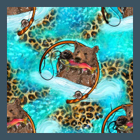 Mama Bear Hunting Fish With Leopard Seamless Pattern Urban Heavy Tee | Teevron