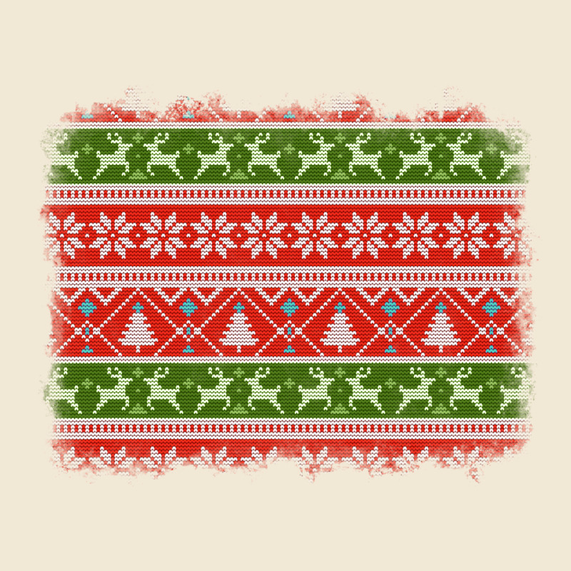 Knitted Christmas Reindeer Pine Tree Background Ladies Tee by Jasminsmagicworld | Teevron