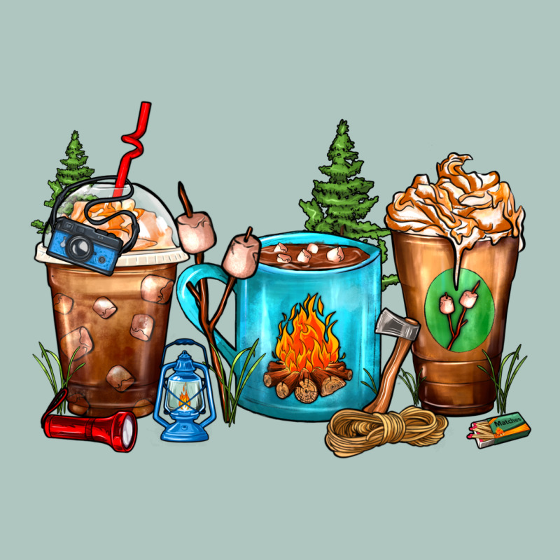 Camping Coffee Cups Premium Sweatshirt by FaDigitalArtStudio | Teevron