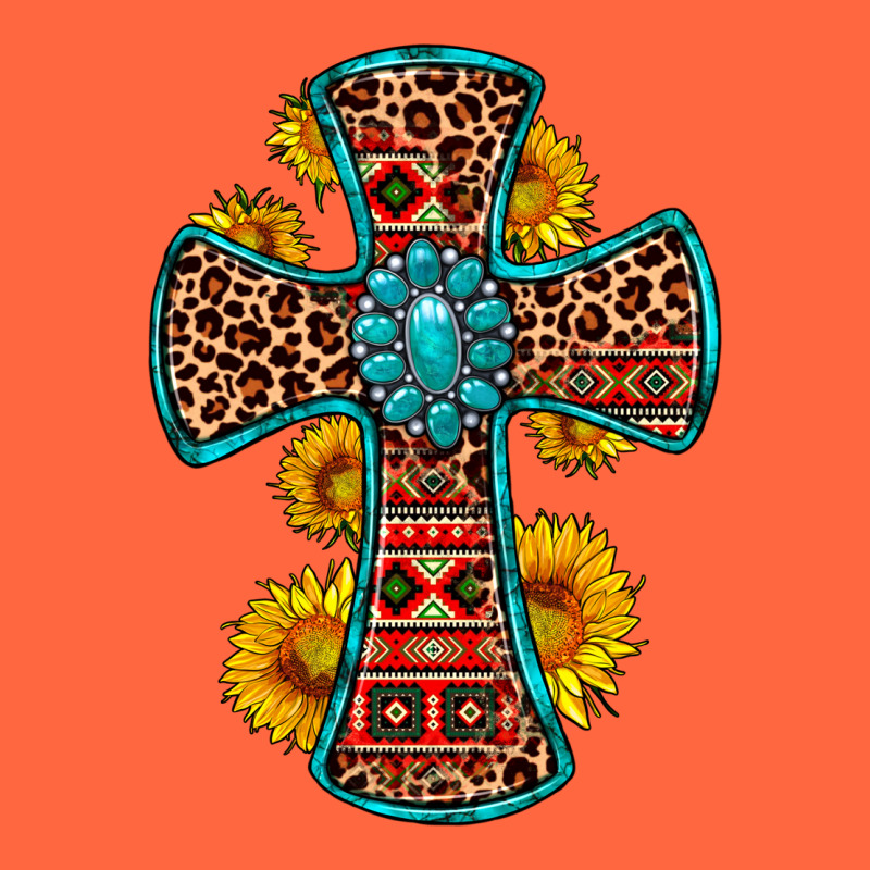 Gemstone Sunflower Leopard Cross Premium Hoodie by OliviaCreatesArt | Teevron