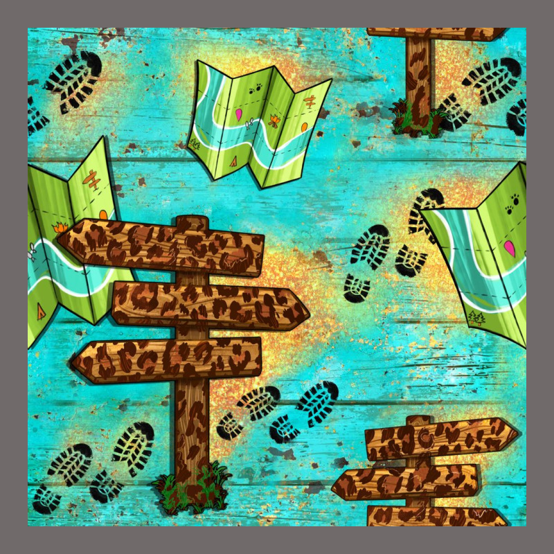 Wooden Signboard And Gamping Map Seamless Pattern Urban Heavy Tee by BundleAndBundleShop | Teevron
