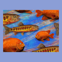 California Golden Trout Garibaldi Fish Background Long Sleeve Tee | Teevron