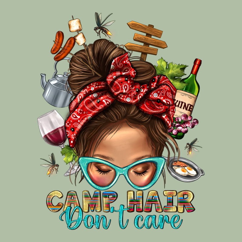 Camp Hair Dont Care Messy Bun Bbs Urban Heavy Tee by BundleAndBundleShop | Teevron