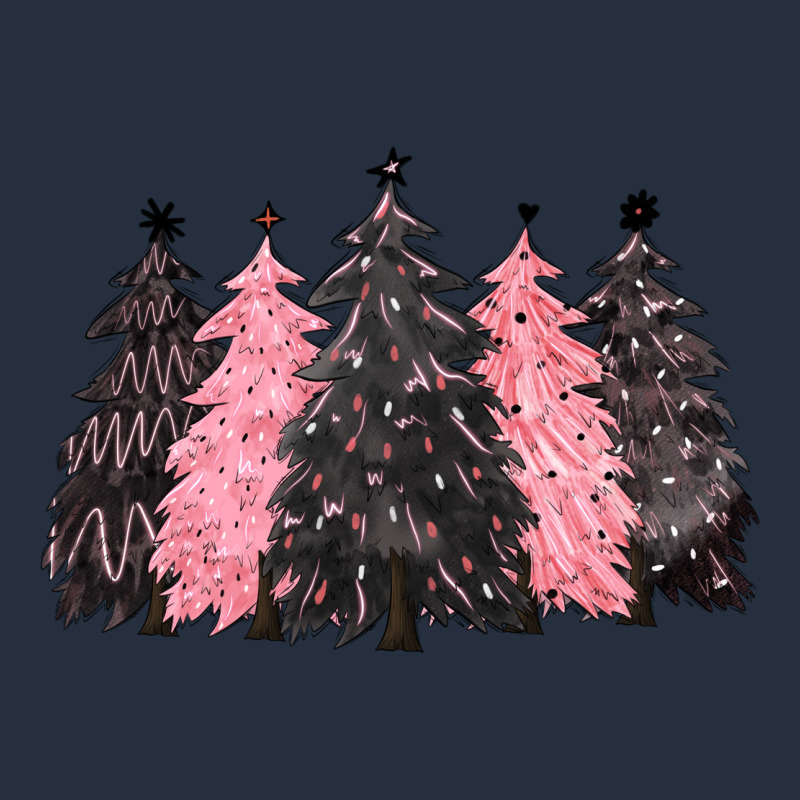 Pink Christmas Trees Zipper Hoodie by CowGirlArtShop | Teevron