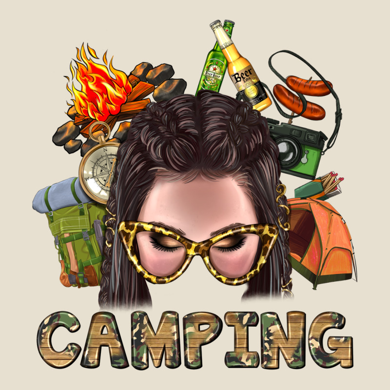 Camping Braid Hair Woman With Fire Bbs Urban Heavy Tee by BundleAndBundleShop | Teevron