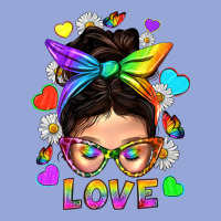 Lgbtq+ Messy Bun Mum Love With Hearts Classic Tee | Teevron