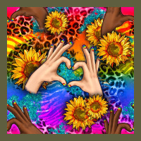 Heart And Sunflowers With Neon Leopard Patterns Vintage Tee | Teevron