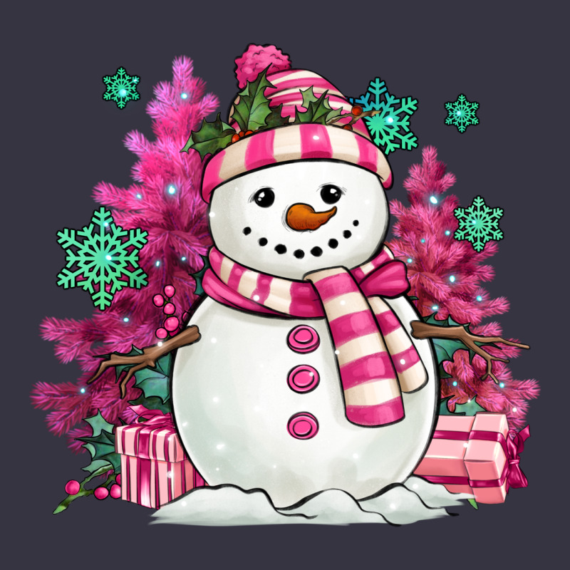 Pink Christmas Snowman Vintage Hoodie by MaliasSmallBusiness | Teevron