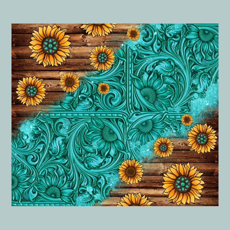 Tooled Leather And Sunflowers Heavy Core Tee by Jasminsmagicworld | Teevron
