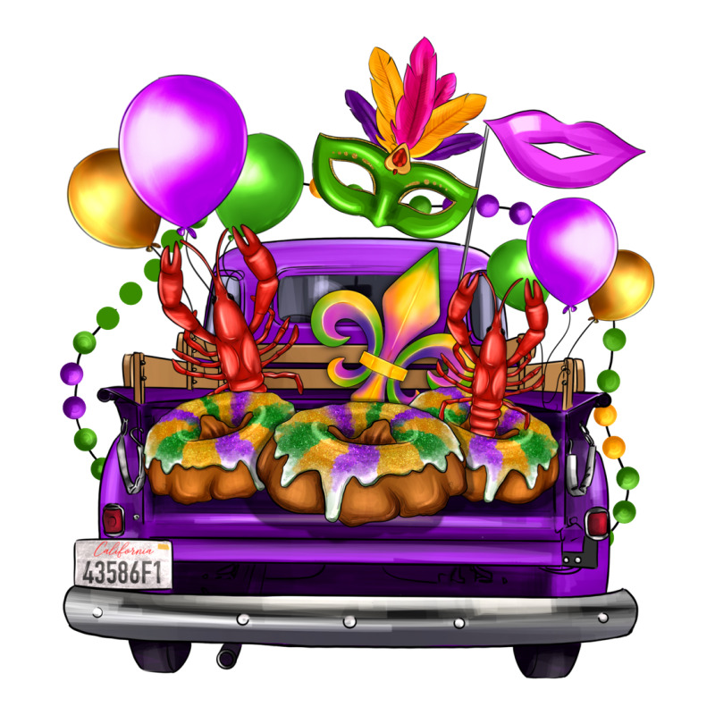 Mardi Gras Farm Truck Back View Heavyweight Hoodie by FaDigitalArtStudio | Teevron