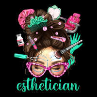 Esthetician Messy Bun With Pink Leopard Glasses Bbs Urban Heavy Tee | Teevron