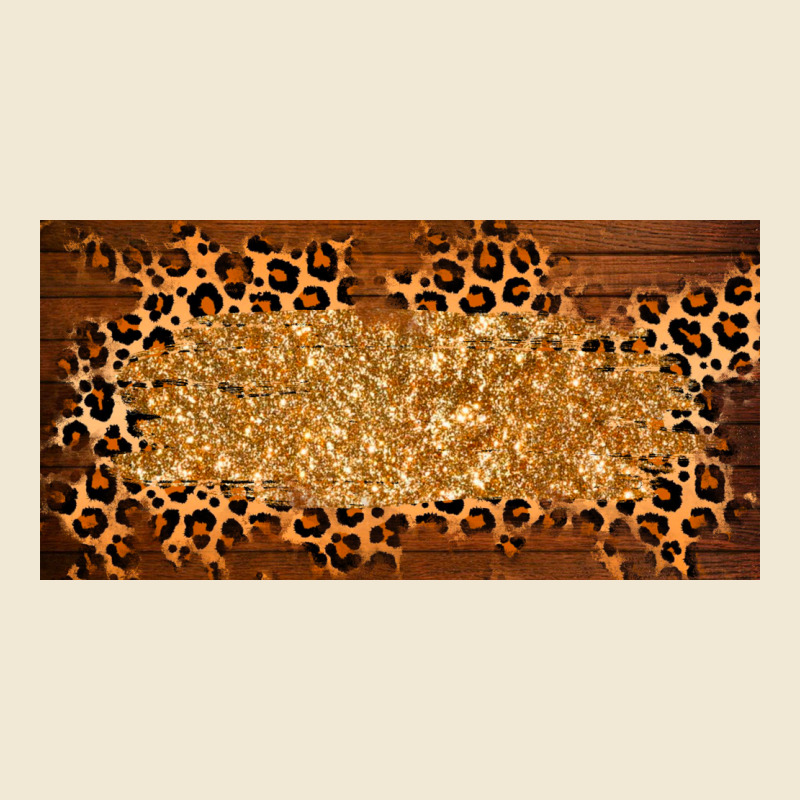 Wooden Leopard Glitter  License Plate Template Ladies Tee by BarkalooDesign | Teevron