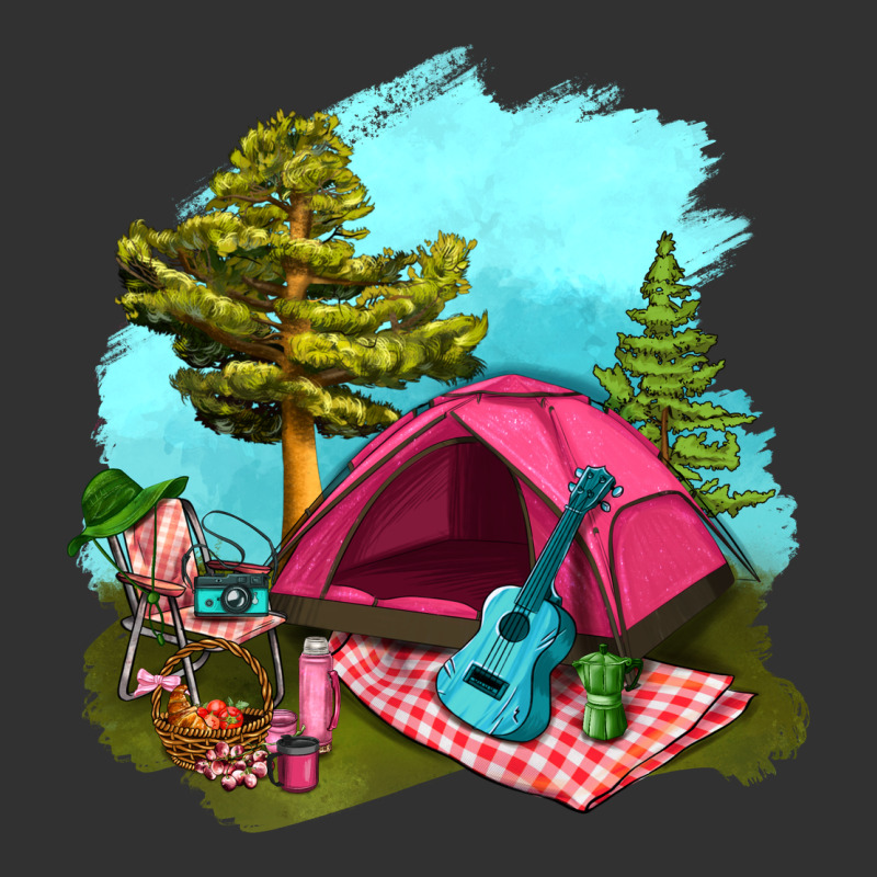 Glamping Camp And Pink Tent Urban Heavy Tee by BundleAndBundleShop | Teevron