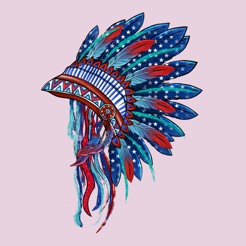 Indian Headdress With American Flag Ladies Tee by BarkalooDesign | Teevron