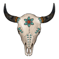 Turquoise Bull Skull | Teevron