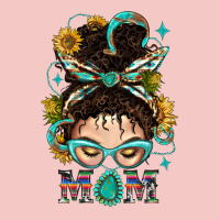 Western Messy Bun Mom With Sunflower Urban Heavy Tee | Teevron