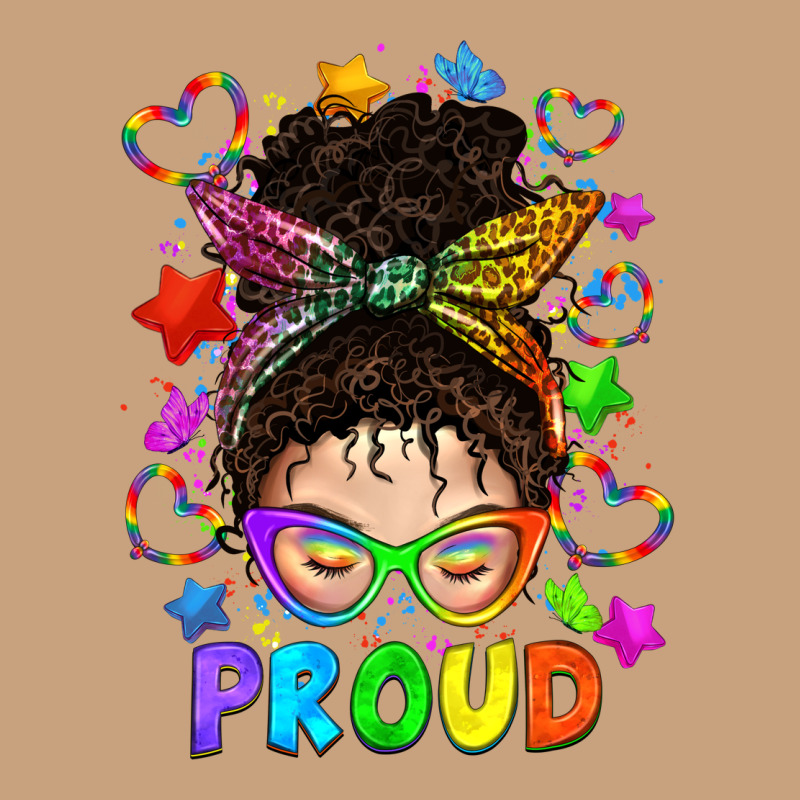 Lgbtq+ Messy Bun With Colorful Stars Vintage Tee by BundleAndBundleShop | Teevron