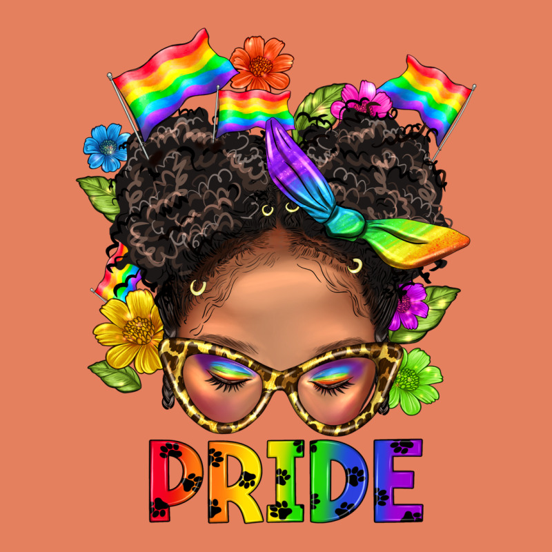 Lgbtq+ Messy Bun Mom Pride With Flower Classic Tee by BundleAndBundleShop | Teevron