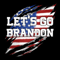 Let's Go Brandon Ripped Cloth With American Flag Ladies Tee | Teevron